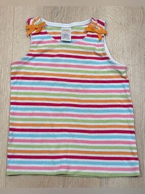 Vintage Gymboree Outlet Striped Bow Ice Cream Sweetie Knit Tank Shirt Girls 5